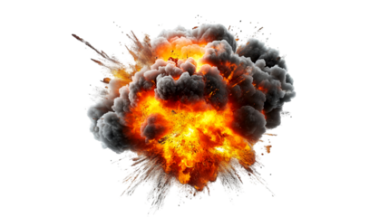 Fiery Explosion Smoke Blast Power Destruction