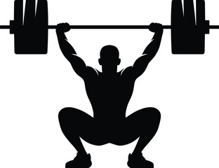 Silhouette Weightlifting/Gym/Fitness Vector Illustration Transparent Background
