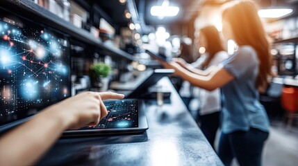 Data Analysis and Business Collaboration in a Modern Cafe Setting