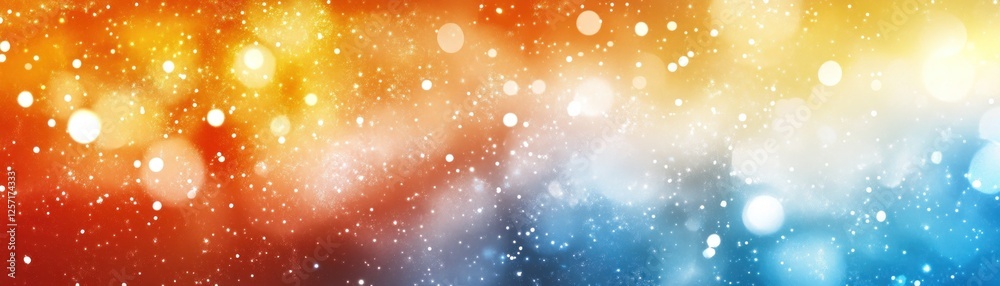 Poster Abstract blend of warm and cool colors with bokeh