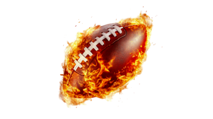 Flaming Football Intense Game Action Burning Passion,