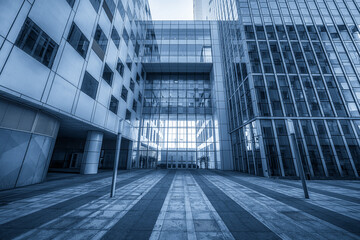 Modern Architectural Design with Glass and Concrete Structures