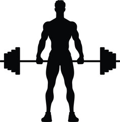 Silhouette Weightlifting/Gym/Fitness Vector Illustration Transparent Background
