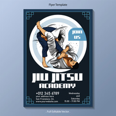Jiujitsu academy flyer template