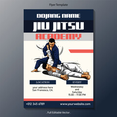 Jiujitsu academy flyer template