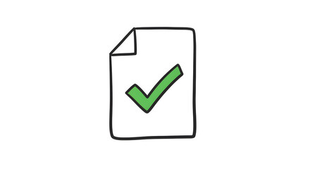 Checkmark on Document Represents Approval Confirmation or Task Completion