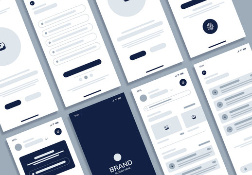 Modern Mobile App Wireframe UI UX Design Template