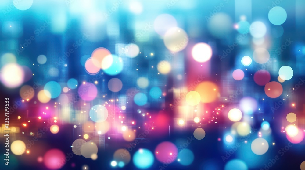 Aufkleber Abstract composition of glowing lights in various shapes creating a vibrant visual display