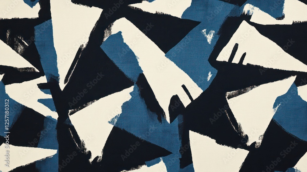 Poster An abstract pattern featuring overlapping geometric shapes in various colors