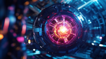 Obraz premium Futuristic Core: A Glowing Orb of Technological Marvel