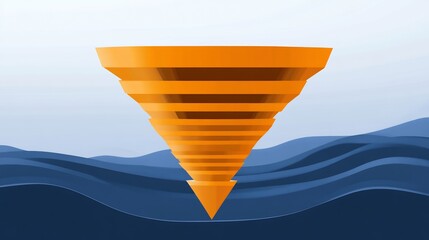 Creative visualization of a sales funnel for corporate businesses focusing on lead generation and nurturing processes