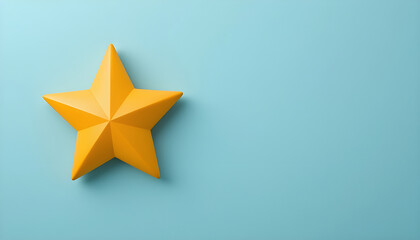 Obraz premium Vibrant Yellow Star on a Light Blue Background
