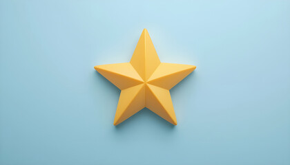 Obraz premium A bright, gold star design against a light blue background.