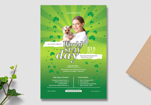 World Spay Day Event Flyer Layout For Veterinary Professionals