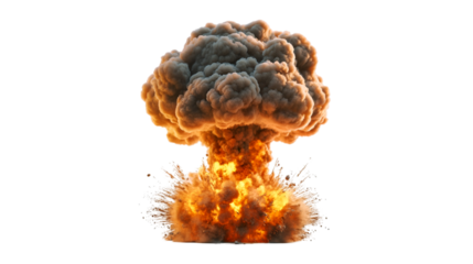 Massive Explosion Fire Smoke Cloud Destruction