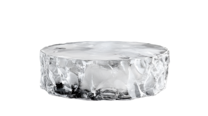 Large clear ice block platform display stand
