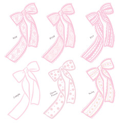 Vector of lace fabric ribbon, hand-drawn fashionable illustration in vintage style.