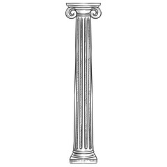 greek and roman columns handdrawn illustration