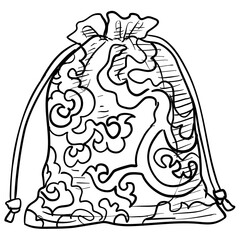 chinese lucky bag handdrawn illustration