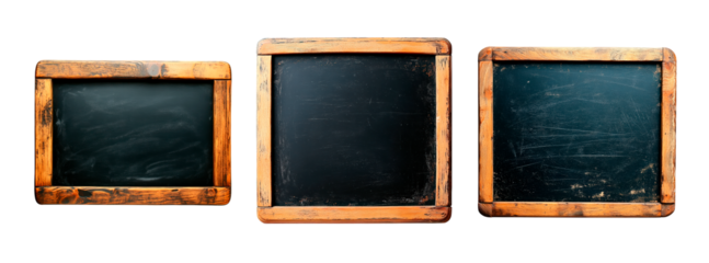 Set of blank blackboard isolated on transparent background.