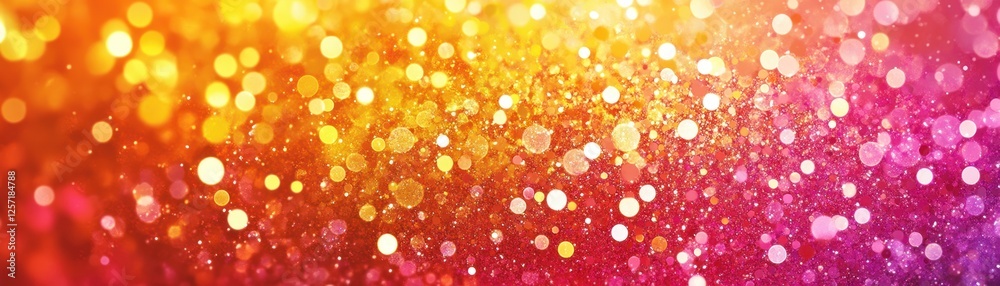 Poster Sparkling bokeh lights in a gradient of vibrant colors
