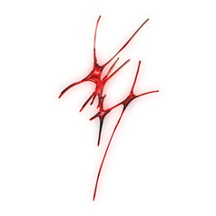 3d y2k red chrome neotribal element