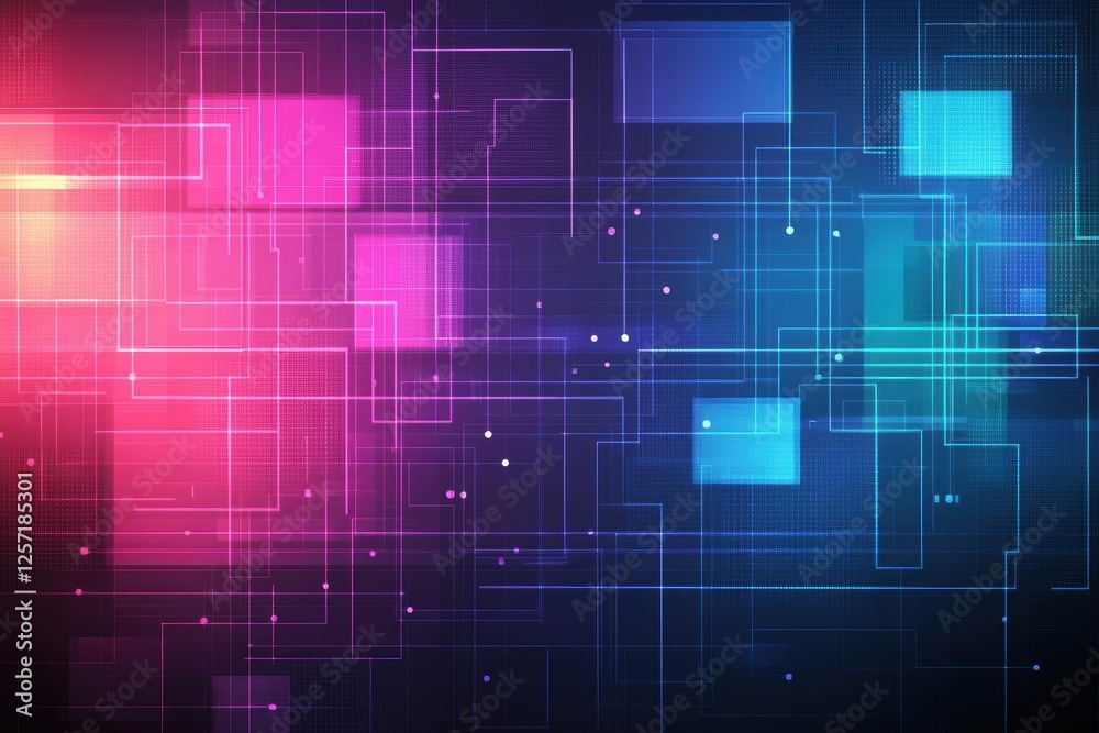 Aufkleber Abstract technology background featuring colorful squares in a modern digital design layout