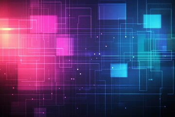 Fototapeta premium Abstract technology background featuring colorful squares in a modern digital design layout