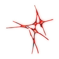 3d y2k red chrome neotribal element