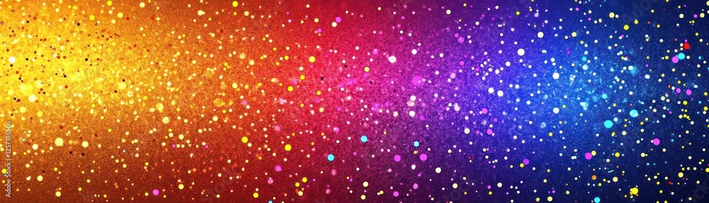 Poster Colorful bokeh lights cascade across a textured gradient background