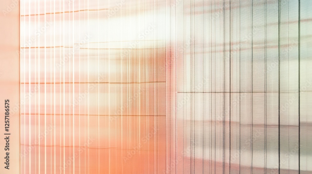 Poster Abstract architectural details reflecting sunlight on vertical linear structures