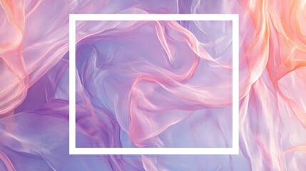 Delicate chiffon fabric flows gracefully with a square frame overlay