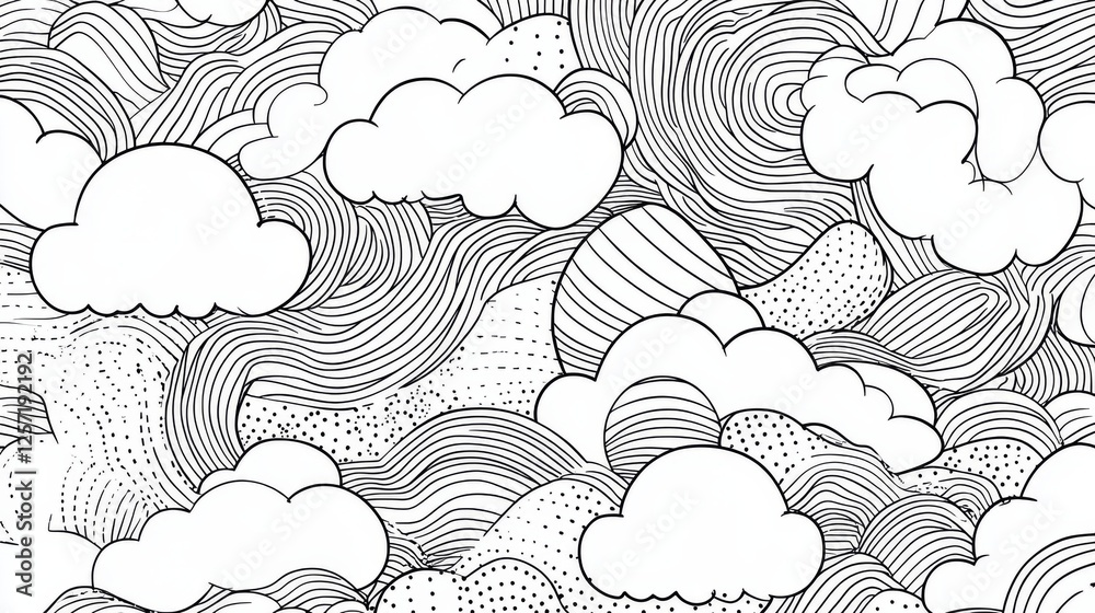 Wall mural abstract pattern of swirling dark clouds