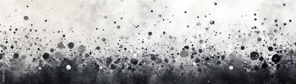 Poster Abstract image of varying sized circles in a grayscale palette
