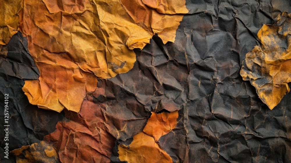 Aufkleber crumpled abstract background featuring textured paper and autumn hues