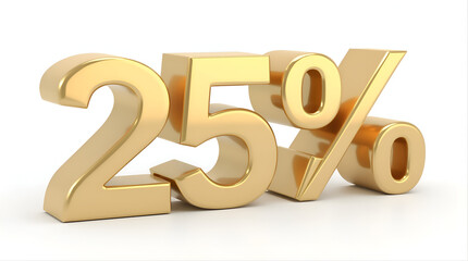 25% Golden 3D Text for Sale and Discount Promotions