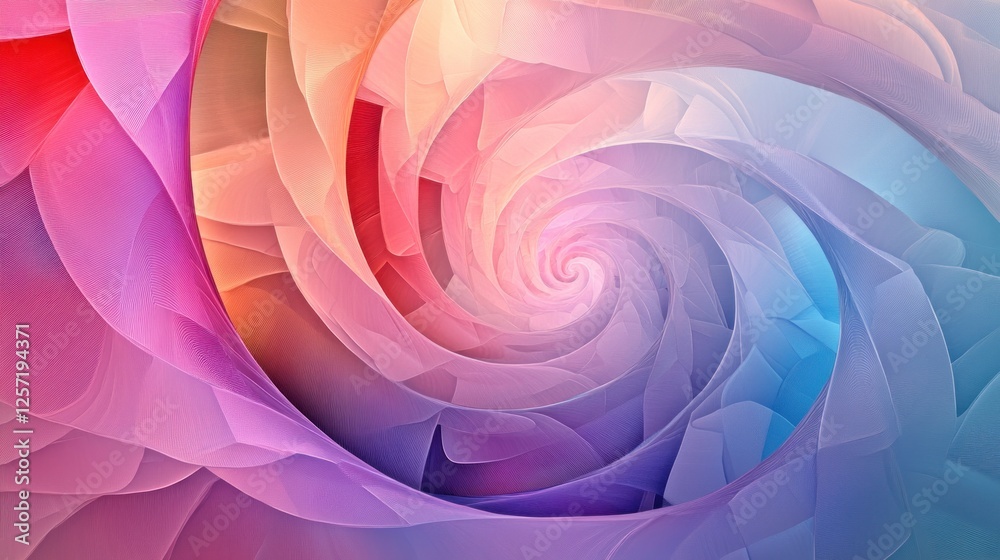 Aufkleber abstract spiral design features a gradient of pastel colors