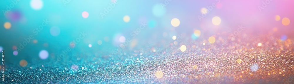 Poster Glittering particles create a mesmerizing and magical gradient background