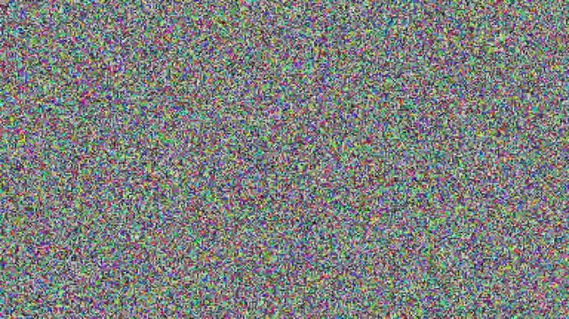 lots of tiny squares flashing across the screen like a completely messed up tv signal full of static with no proper tuning making everything look terrible and blurry 
