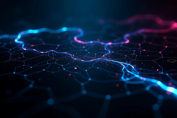 A sleek ultra-HD wallpaper with neon blue and purple glowing lines on a black background, embodying a futuristic cyberpunk vibe. High-contrast and immersive.