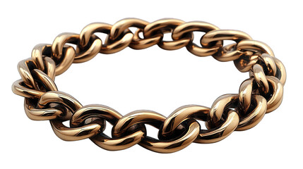 Fototapeta premium bronze chain line isolated on white background