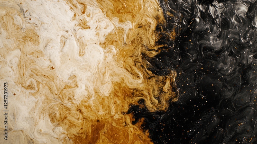 Aufkleber Flowing pigments create a swirling and visually striking abstract pattern