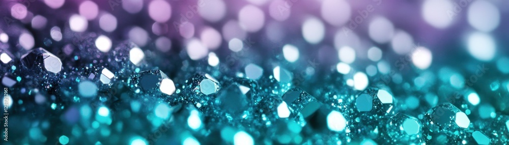 Poster shimmering crystals with a dreamy bokeh background appear magical