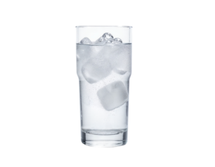 glass of water with ice