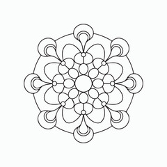 abstract flower pattern. Mandala line art design vector