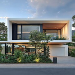 Contemporary Modern House Surrounded by Lush Greenery