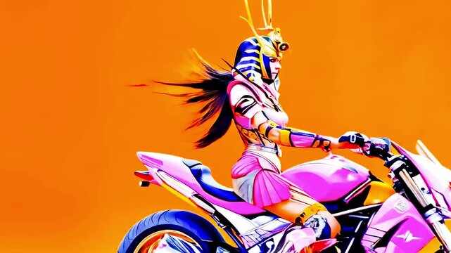 motorbike concept rider gaming character Pharaoh hero