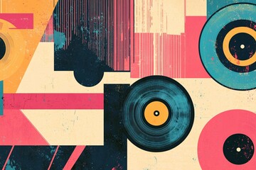 This retro banner design features a vibrant vintage layout with striking typography and cheerful graphics, ideal for event promotion or social media to evoke nostalgia.