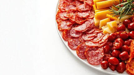 Obraz premium peperoni and variety of cheese 