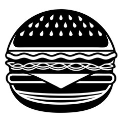 Burger Icon Vector Illustration Design for Food, Fast Food, and Restaurant Branding